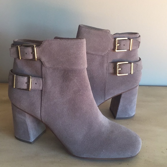 Franco Sarto Shoes - Franco Sarto *Klein* Taupe Suede Buckle Boots